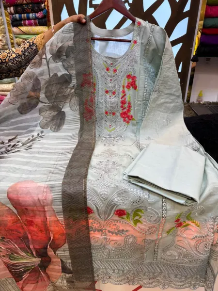 Pakistani Inspired Solid Embroidery Dress